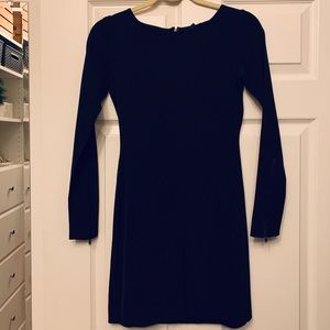 Theory Dress - Long sleeved black scope neck